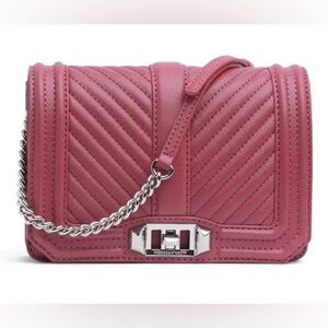 Rebecca Minkoff Small Love Quilted Crossbody Bright Pink